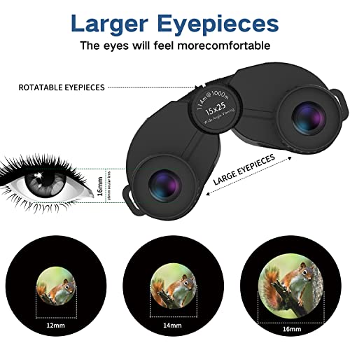 20x25 Compact Binoculars for Adults,High Powered Large Eyepiece Waterproof Binoculars,Easy Focus for Bird Watching,Hiking,Travel and Sport Games