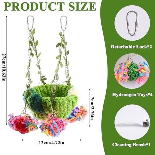 Bird Nest,1 PCS Parrot Hanging Swing Hammock Parrot Breeding Nest Bed Bird Cage House for Budgies Parakeets Cockatiels Lovebirds Conures with A Cleaning Brush(Green)