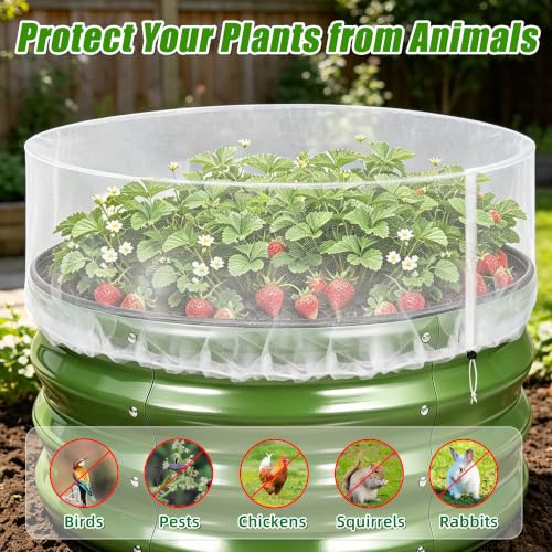 Garden Netting for Raised Beds, Plant Covers Garden Protection Bird Netting | 2x2FT Raised Garden Bed Cover, Ultra Fine Mesh Netting Pest Barrier Screen for Vegetables Fruits Crops, with Drawstring, 2PCS - size: 2x2x1FT