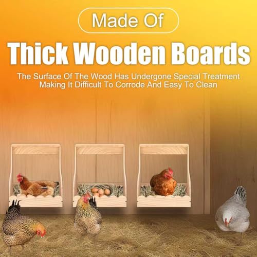 Wood Chicken Laying Eggs Boxes,Single Compartment Hens Nesting Box(13.75" L x 13" W x 14.5" H),Big Duty Laying Nest Box for Duck Birds Poultry, Easy Assembly