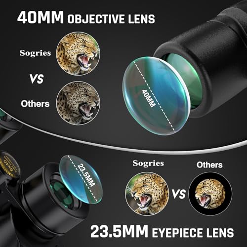 Sogries 8x40 Binoculars for Adults High Powered | Binoculars for Bird Watching Long Distance IPX7 Waterproof Fully Multi-Coated BAK4 Prism Optics Travel Stargazing - size: 8x40