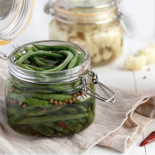 Glass Jar with Airtight Lid 16 oz | Food Storage Jar, Wide Mouth, Leak Proof Kitchen Canister - size: 16 oz