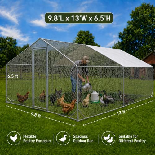 Heavy Duty Metal Chicken Coop with Hardware Cloth (NEW-118.01L x 157.99."W x 80" H) - size: 78.0"L x 78.0"W x 118.0"H
