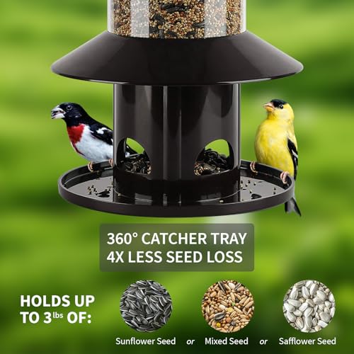 Squirrel-Proof Bird Feeder for Outdoor Hanging Wild Bird Seeds. - color: 11"H Bronze