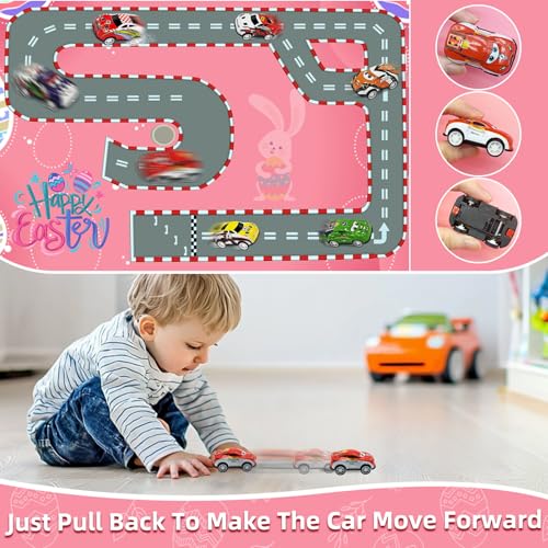 12 Pack Easter Eggs with Pull Back Car Toys, Colorful Eggs Vehicle for Kids Boys Toddlers Easter Basket Stuffers Filler Surprise Egg Hunt Classroom Prize Supplies Party Favors - style: 12 Pack Easter Egg with Pull Back Car