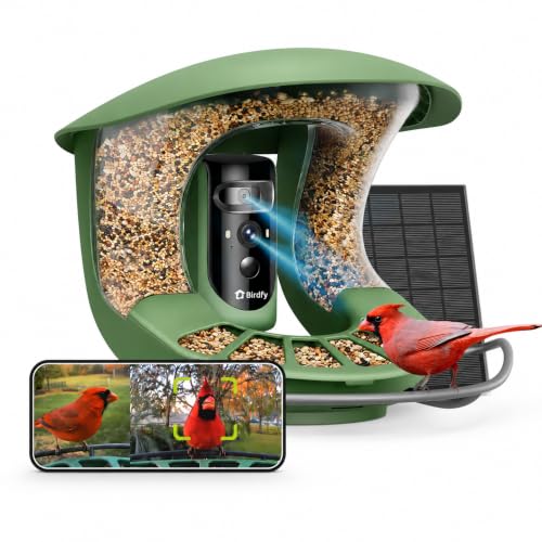 2 Smart Bird Feeder with Camera, Dual-Lens (2K+1080P) Camera for Live Streaming & Close-Up Photos, AI Identifies Bird Species, Solar-Powered Backyard Birdwatching Gift