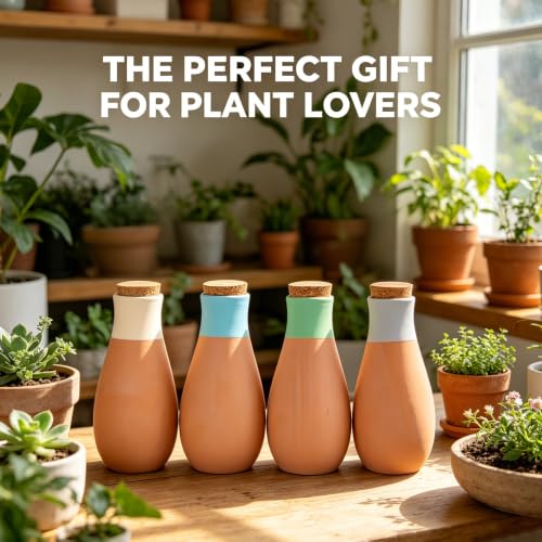 4 Pack Terracotta Watering Spikes, Vacation Self-Watering Planters Devices | Automatic Plant Waterer Outdoor&Indoor Use, Vacation Clay Watering Devices System, Slow Release Self Watering Planter Insert - color: Bowling Balls Set (Pack of 4)