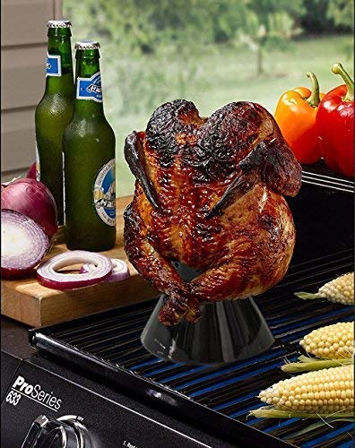 Large Ceramic Roaster Rack for Turkey&Big Chicken,Beer Can Turkey Stand Vertical Poultry Ceramic Steamer,Non-stick Ceramic Cooking BBQ Accessories For Grilling like Kamado Grill,Ovens,Smokers (Large) - color: Large