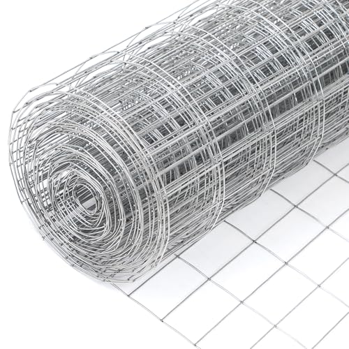 Galvanized Welded Wire Fence, 5Ft x 50Ft 15GA Garden Chicken Wire Fence Roll, Wire mesh Fence Size 2" x 4" Metal Fencing, Ideal for Animal Enclosures, Property Protection, Garden Fence, Rabbit Fence