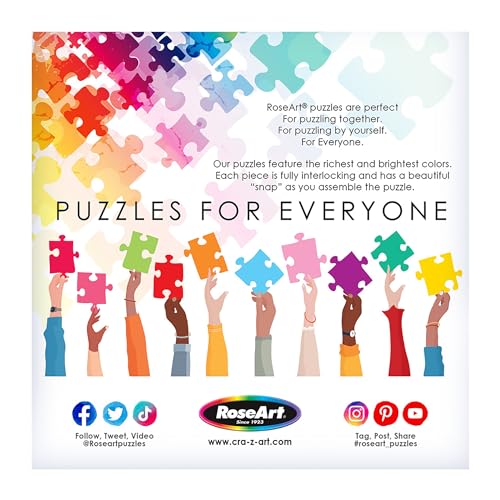 RoseArt - Birds, Butterflies & Blooms 500 Piece Double-Sided Jigsaw Puzzle – Matte & Glossy Sides– Nature Puzzle for Adults – 2-in-1 Puzzle with Poster