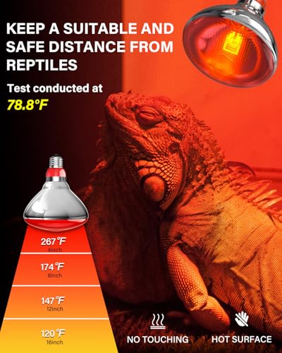 Heat Lamp Bulbs for Chickens Coop Brooder with Plug in Cord,On/Off Switch,150 Watt E26 Reptile Heat Lamp Bulb Infrared Red Light for Chicks,Birds,Ducks,Dogs,Cats