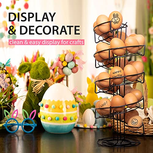 Shop Square Spiral Egg Holder Countertop - Holds 3 Dozen - Fresh Egg Storage Skelter Rack for Counter with Non-Slip Base, Black