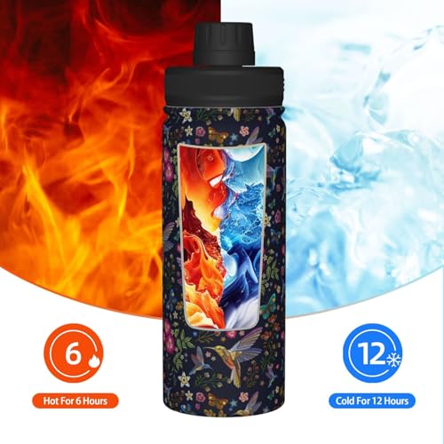 Hummingbird Gifts For Women, Hummingbird Lovers, Hummingbird Water Bottle, 18oz Stainless Steel Insulated Tumbler, Unique Birthday Christmas Gifts for Women Men - color: Hummingbird