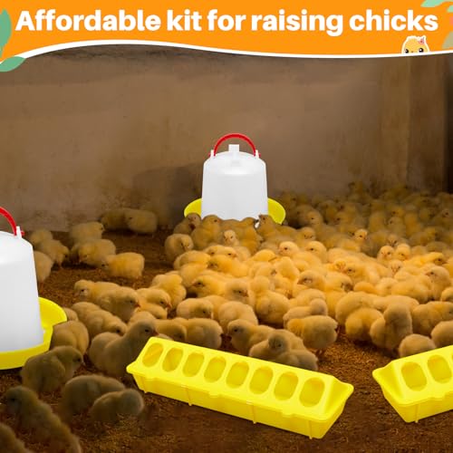 Funnymoom 12 Pack Chicken Feeder and Waterer Set Bird Small Poultry Feeder Flip Top Bird Small Poultry Feeding for Pigeon Chick Drinker Duckling Quail Feeding Dispenser(Yellow,8 Holes) - color: Yellow, style: 8 Holes