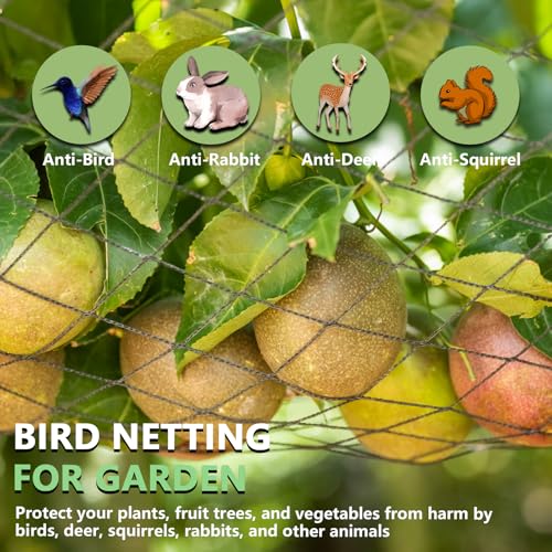Bird Netting 7.5x100 FT,1/2" Mesh Heavy Duty Garden Netting | Black Net Pest Barrier for Fruit Trees,Chicken Coop,Pond,Poultry & Deer Netting,Plant Protection,50PCS Zip Ties - size: 7.5' x 100'