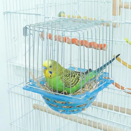 4 Pack Bird Hatching Nest Canary Cage Breeding Nest Parrot Shelter Bowl Pearl breeding Box with Barbed Wire Partition