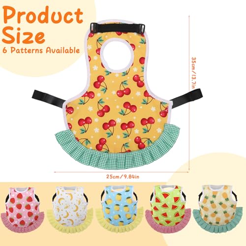 6 Pcs Chicken Saddle for Hens, Chicken Aprons Back Protector | Chickens Vest Jacket Saddles for Hens for Poultry Hen Feather Fixer Supplies (Adjustable Strap, Fruit) - style: Adjustable Velcro, Fruit Theme