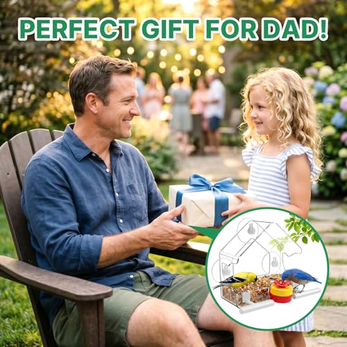 Window Bird Feeders for Outdoors with Flower Hummingbird Feeder | Clear Window Bird Feeder with Strong Suction Cups, Small Bird Feeder Easy to Clean, for Cats, Grandparents, Birds Lover Gifts - color: White