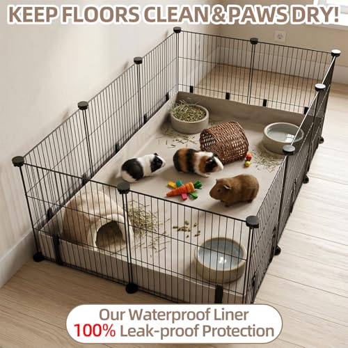 Guinea Pig Cage Liner, 36"x24" Waterproof Bottom Tarp | Fits Midwest & DIY Enclosures, Washable 600D Oxford Fabric, 4" Raised Sides, Base for Rabbits, Small Animals - size: C&C 2x3(24x36 inches)