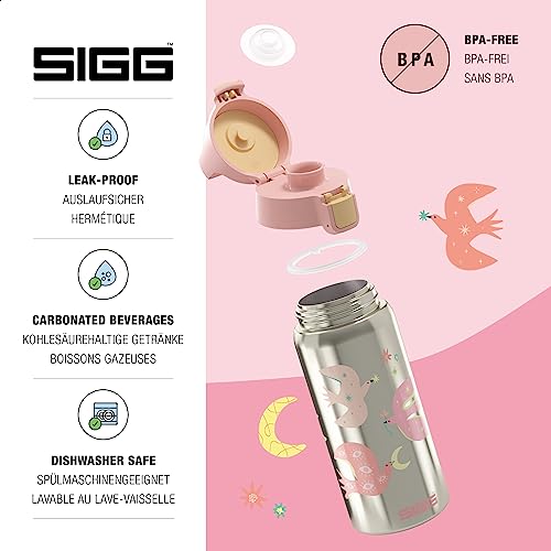 SIGG - Insulated Kids Bottle - Shield One Therm - For Carbonated Beverages - Dishwasher Safe - Stainless Steel - 17 Oz - color: Fly Away