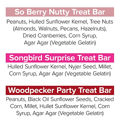 Blue Seal Suet Treat Bars for Wild Birds - No Mess Suet Feed, Food for Woodpeckers, Cardinals, Siskins, Sparrows & More - 8 oz Suet Feeder, Bird Seed Cakes (Variety Pack of 6)