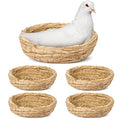 Patelai 4 Pcs Bird Nest Handmade Woven Flat Base Dove Bird House Breeding Nest Small Animal Cage Accessories for Pigeon Parrot Budgie Parakeet Cockatiel Hamster Gerbil Pig(8.66 Inch) - size: 8.66 Inch