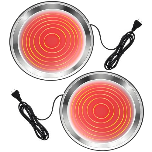 2 PCS Chicken Water Heater for Winter 110V 38W Poultry Drinker Heater Base Surface Temperature can Reach About 140 Fahrenheit Degree Chicken Waterer Electric Deicer Heated Base(Black) - color: Black
