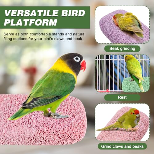 6 PCS Bird Beak Grinding Stone, Bird Perches, Nail Trimming Stick (Long) | For Small Medium Cockatiel Lovebird Finch Chinchillas Hamsters, Climbing Ledge, Grinding Claws and Beaks, Playful Design - size: Long