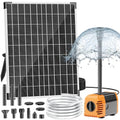 30W Solar Fountain Pump, 280GPH Solar Pond Pump with Foldable Solar Panel, Adjustable Flow Solar Water Pump with 6.6FT PVC Tubing for Outdoor Pond, Garden, Waterfall, Hydroponic, Pool - size: 30W