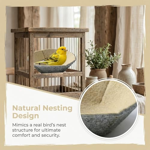 2 Pack Canary Nest Felt Flannel Nesting Pads for Finch | 2 Pack 4.1 Inch Canary Nesting Pads With Felt And Flannel Materials Provide Soft Warm Nesting Material For Small Birds