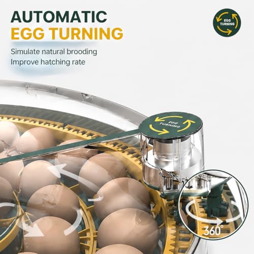 52 Egg Incubator with Automatic Egg Turning and Humidity Display, Incubators for Hatching Eggs, Chicken, Ducks, Goose, Pigeon, Quail, Parrot Incubator for Farm, Lab