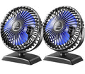 JZCreater USB Desk Fan, 2Pack USB Fan, 360 Rotation Desktop Fan with 3 Speed, Table Personal Cooling Fan, Quiet Mini Desk Fan, USB Powered, Small Fan for Home Office Bedroom Car Travel, Pink - color: 282-2PACK Black