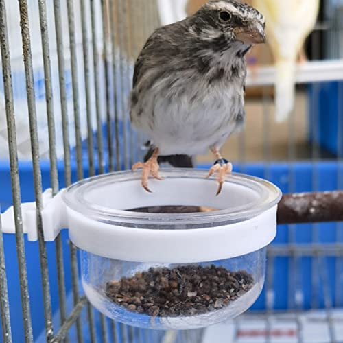 4 pcs Detachable Transparent Bowls for Canary Finch Parrot Seed Water Feeder