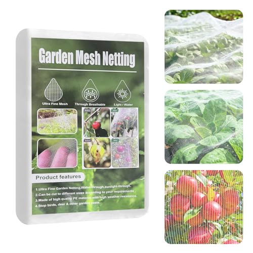 8 * 26 FT Garden Mesh Netting Protect Fruit Vegetable from Birds Bugs | Ultra Fine Plant Netting Covers, Pest Barrier Row Cover Net for Raised Beds Tree, Protect Greenhouse Flowers from Birds Bugs - size: 8 * 26 FT