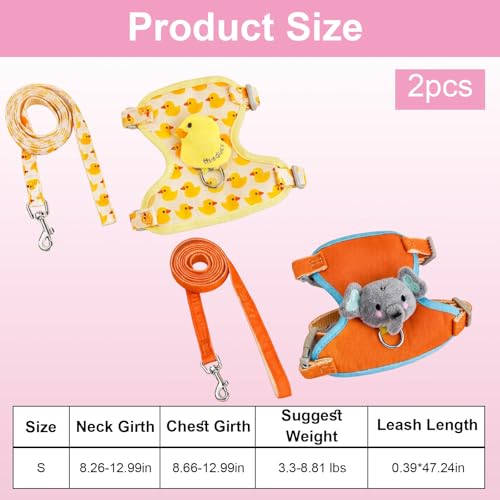 2 Pcs Chicken Harness and Leash Set, Adjustable Chicken Leash for Small Pets, Comfortable Fabric Design for Backyard Walking and Training, Secure Handling During Outdoor Activities