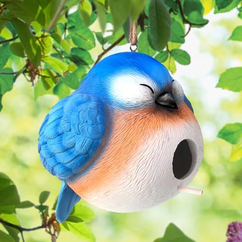 Spoontiques - Birdhouse - Garden Décor - Decorative for Yard and Garden Decoration - Hanging Novelty Birdhouse for Outdoor Patio - Blue Bird - color: Blue Bird