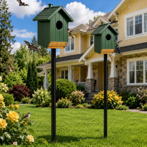 15 FT Telescoping Bird House Pole, Heavy Duty Bat House Mounting Pole | Adjustable outdoor mounting pole with ground socket for Purple Martin houses, birdhouses and bat houses in gardens and yards