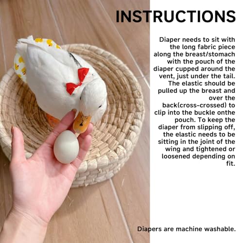 QBLEEV Pet Cole Duck Diapers for Baby Ducks, Chicken Diapers for Real Hens, Fashionable Duckling Nappy Poultry Cloth for Indoor Chick Goose Hen