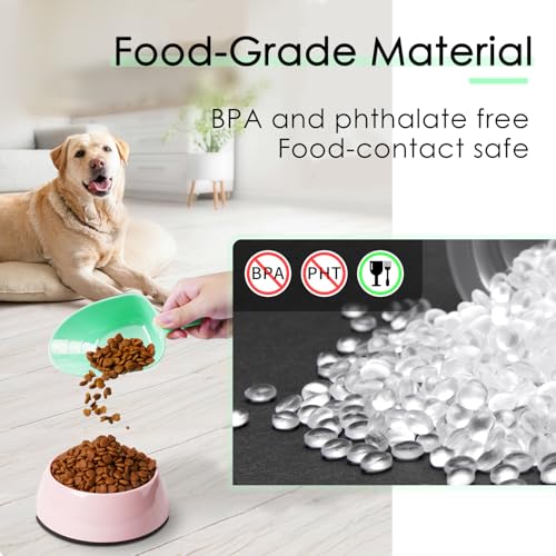 Melamine Pet Food Measuring Scoop, 1 Cup 1/2 Cup 1/4 Cup with Clear Measurement Lines for Dog, Cat, Bird, and Rabbit, Durable, Ergonomic Handle, Dishwasher safe-Orange & Baby Green - color: Orange,Baby Green