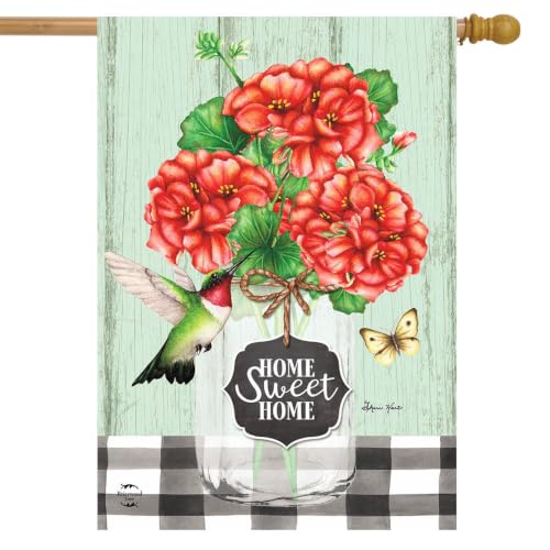 Briarwood Lane Home Sweet Home Geraniums Summer House Flag - color: Geraniums