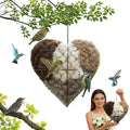 Bird Nesting Material Holder,Handmade Alpaca Fiber Bird Nesting Heart,Birds Nests Material Holder,Winter Fowl Gifts Animal Hummingbirds Lovers Home Garden Yard(1 Set) 111