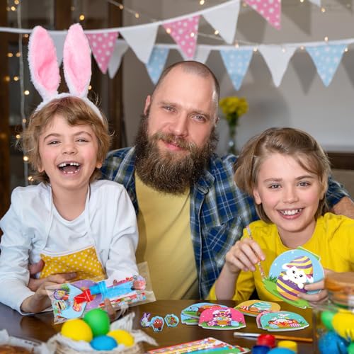 168 Pcs Easter Stationery Gifts Set Spring Easter Eraser Happy Easter Bookmark Rulers Easter Bunny Notepad Colorful Eggs Stickers Pencils Stamps for Reward Stuffer Filler Party Supplies