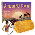 ARCH&M Authentic African Net Loofah Sponge | 53" Extra-Long Body Scrubber, For Women and Men, Exfoliating Bath Sponge, Travel Portable, Daily Use Body Care - color: Golden
