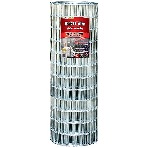 YARDGARD 2 in. x 4 in. Mesh Welded Wire Fence Roll, 48 in. x 100 ft., 12.5-Gauge Galvanized Steel Fence for Animal Enclosures, Garden Protection and Property Fencing, Rabbit Control an Utility Fence - size: 48 in. x 100 ft. x 12.5 ga.