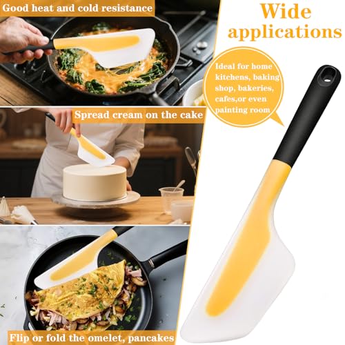 Silicone Omelette Spatula Turner, 13Inch Flip Fold Omelet Turner | Flexible Egg Flip Tool for Non-stick Pans, Heat Resistant omelette flipper for Kitchen Omelet Pancake Crepes, Yellow - color: Yellow