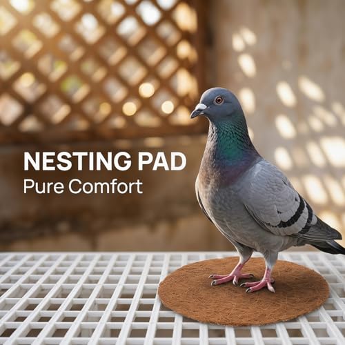 POPETPOP 10 Pcs Pigeon Nest Pads, Natural Coconut Fiber Bird Breeding Mat, Bird Egg Mat for Parakeet Chicken Breeding Hatching - Pigeon Supplies