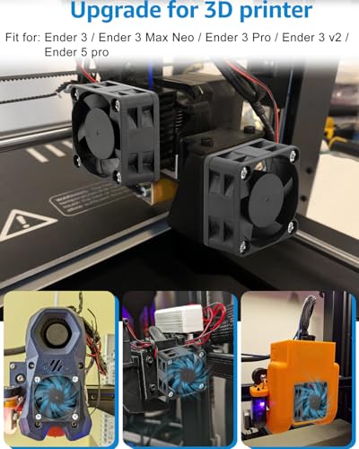 GDSTIME 40mm x 40mm x 20mm 24V DC Cooling Fan 2Pin for 3D Printer 2-Pack | 4020 Axial Fans, 24 Volt Brushless, 6000RPM, Hydraulic Bearing, 40x40x20mm - size: 40x20mm