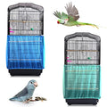 Daoeny 2Pcs Universal Bird Cage Cover, Adjustable Seed Feather Catcher, Soft Airy Nylon Mesh Parrot Net, Birdcage Cover Skirt Sheer Guard for Round Square Cages (Green+ Blue) - color: Blue & Green, size: 78.7 x 15.7 inch