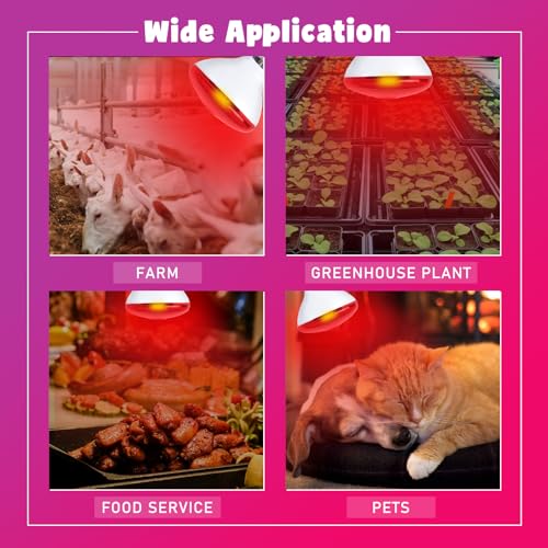 LUCKY HERP Infrared Heat Lamp for Chickens - 250 Watts Red Heat Lamp Bulb 1 Pack, Heat Light Bulb for Brooder Coop, Food Service, Chicks, Pet, Reptile - style: 250 Watts 1 PACK