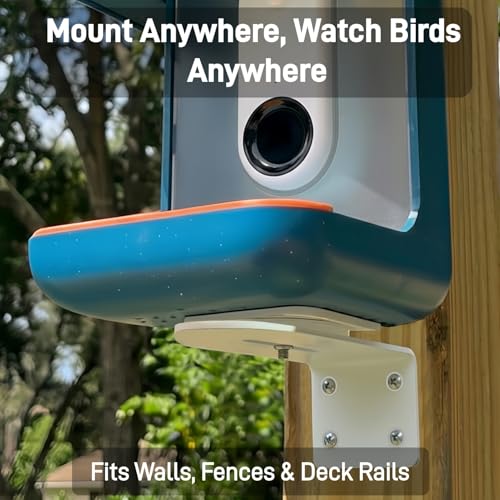 Magnetic Wall & Rail Clamp Designed for Bird Buddy Smart Feeder | carbon steel frame, secure base, flat fence, wooden deck, balcony edge, 3.32 inch fit, 360 degree swivel